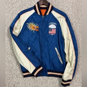 Polo Ralph Lauren Reversible Blue and Cream Bomber Jacket